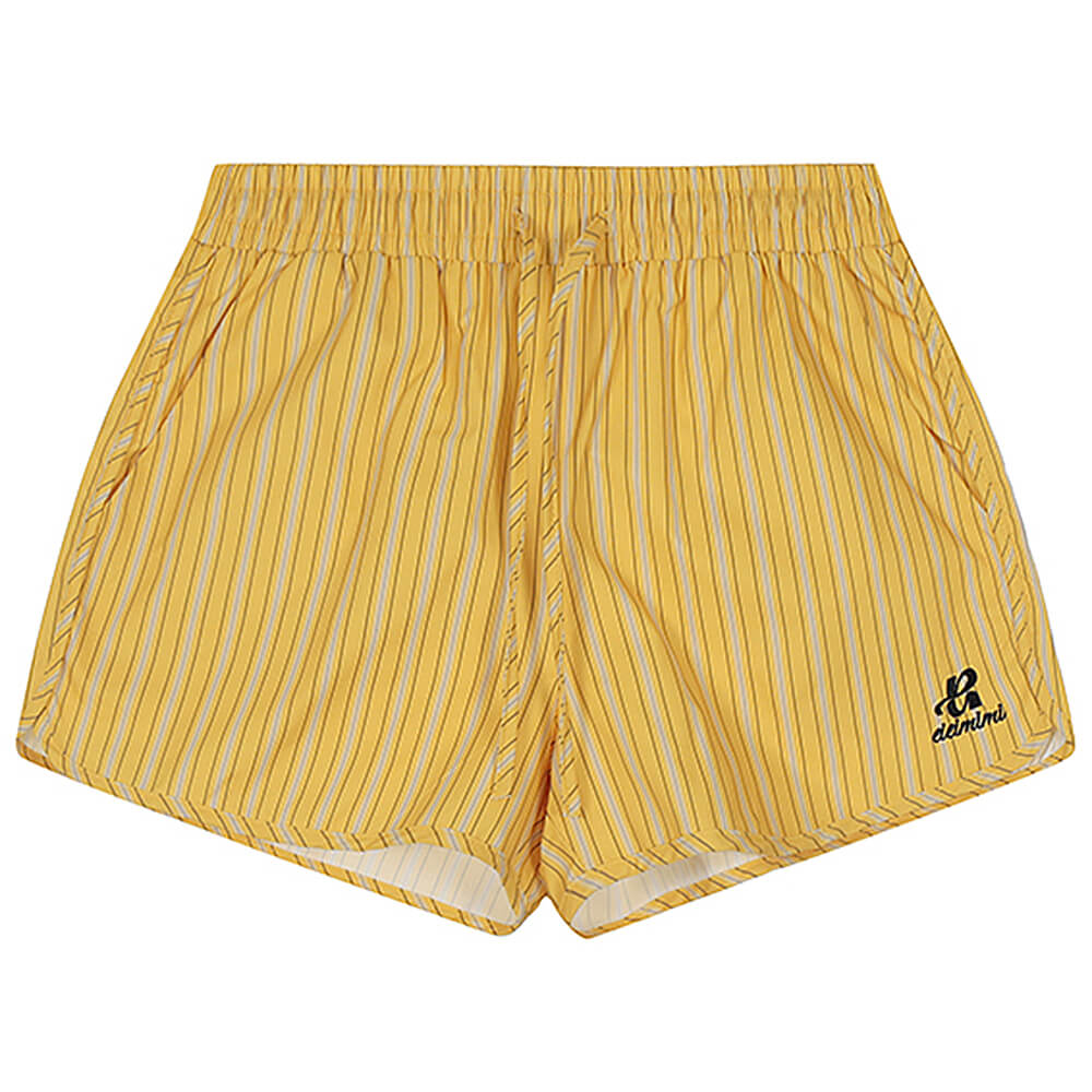 elastic waist pinstriped shorts