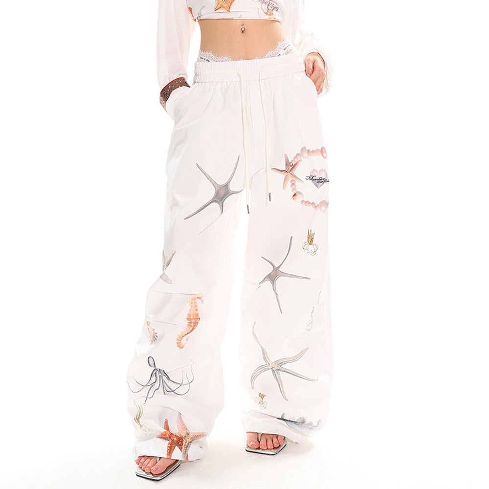 mermaid aesthetic wide leg trousers