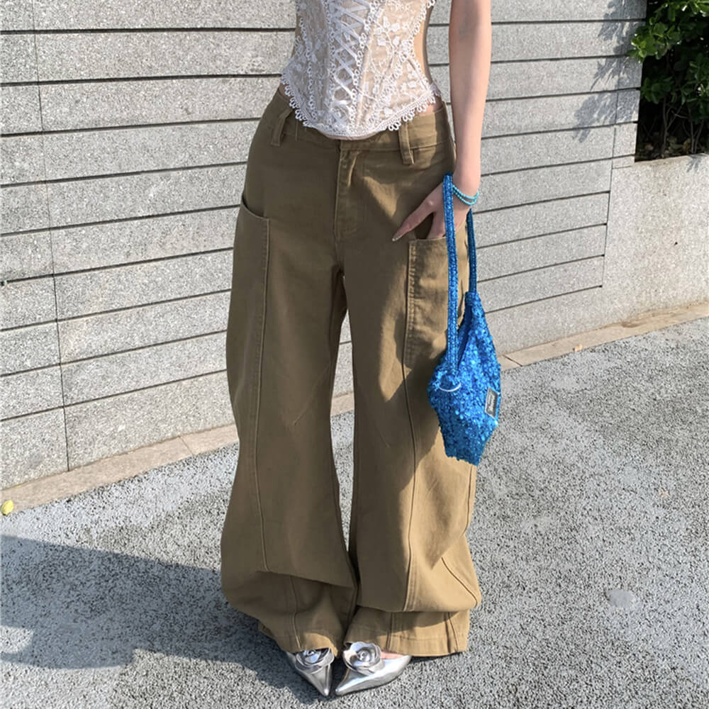 skater girl baggy denim pants