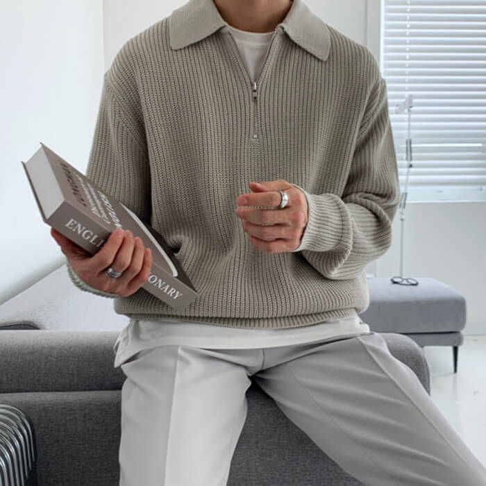 soft boy aesthetic knit pullover
